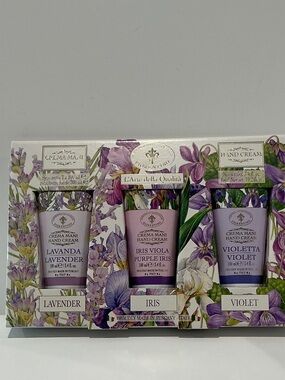 Fiorentino Lavender, Iris and Violet (3) Set Hand Cream. Made in Italy.